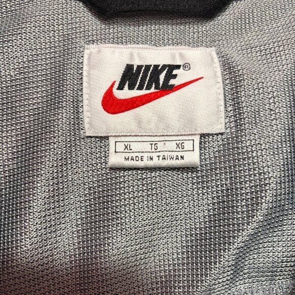 Vintage Nike Shirt Mens XL Black Blue Warm Up Full Zip Jersey Big Logo Y2K - Picture 6 of 10